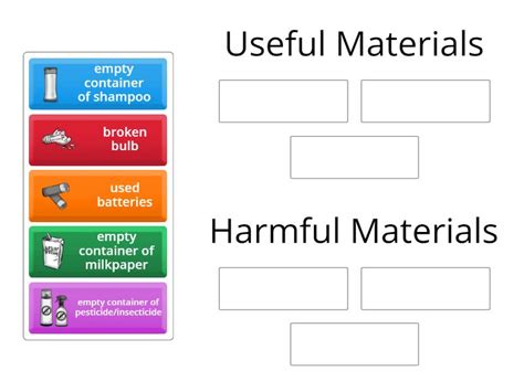 Useful And Harmful Materials Group Sort
