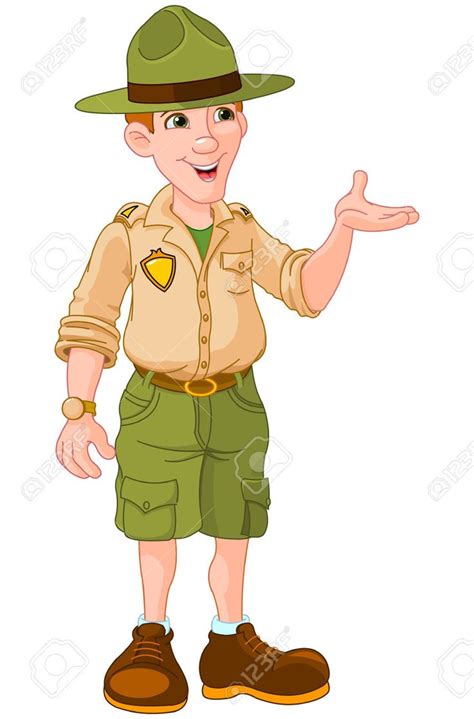 Illustration Of Cute Park Ranger In Uniform Park Ranger Forest