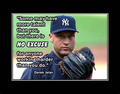 Inspirational Derek Jeter No Excuse Baseball Quote Poster