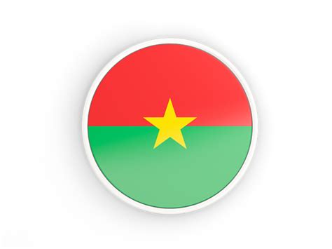 Round Icon With White Frame Illustration Of Flag Of Burkina Faso