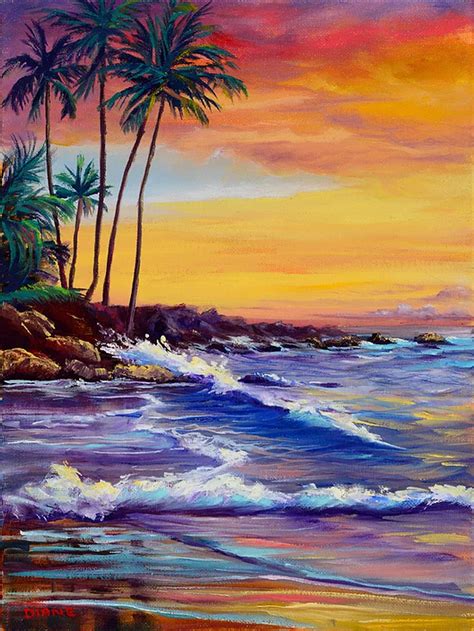 South Sunset Ulua Beach Maui Diane Snoey Appler Sunrise Painting