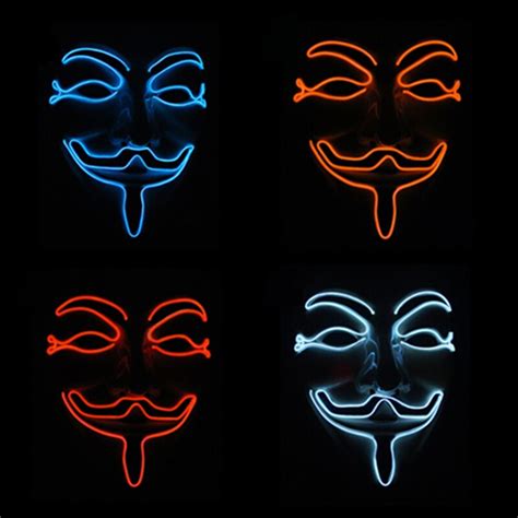 Halloween Mask Vendetta El Wire Mask Flashing Cosplay Led Neon Costume
