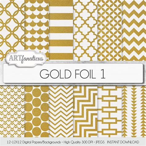 Gold Foil Papers Gold Foil 1 Gold Foil Patterns Etsy