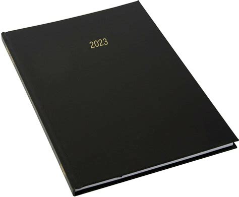 2023 A4 2 Page A Day Diary Black Design Evelay