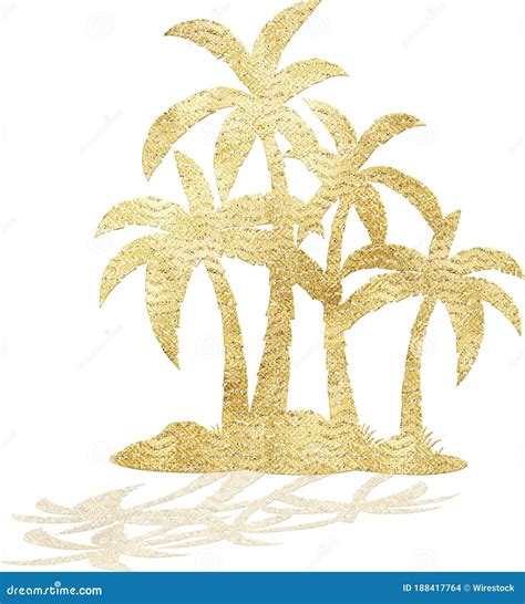 Gold Palm Tree Isolated Stock Illustrations 1617 Gold Palm Tree