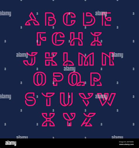 Pink Retro Alphabets Vector Set Stock Vector Image And Art Alamy