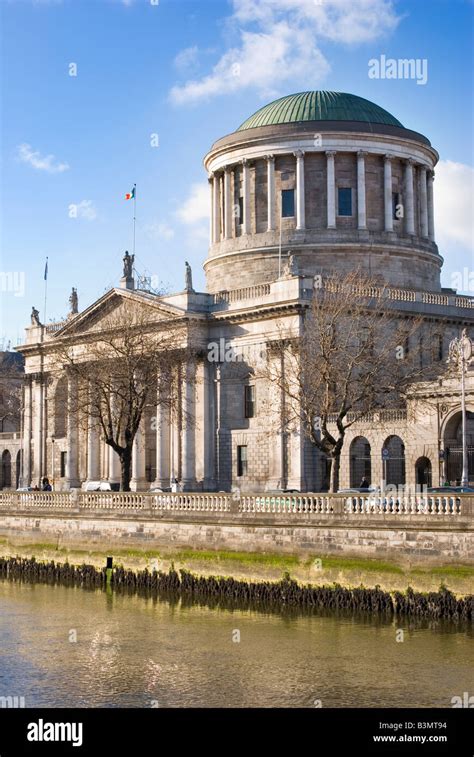 The Four Courts Building On The Banks Of The River Liffey Dublin
