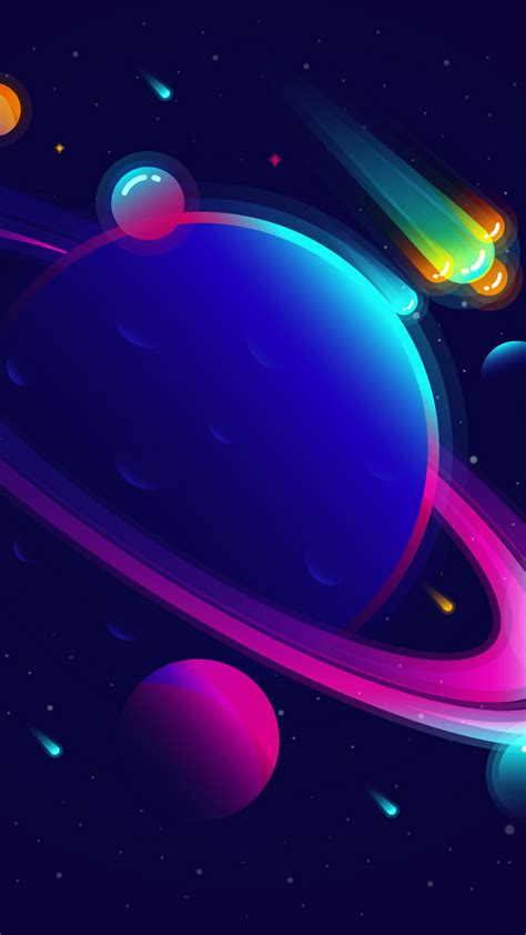 1080x1920 Saturn Planet Illustration Minimalist Iphone 76s6 Plus