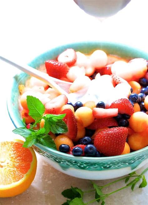 Summer Fruit Salad With Orange Vanilla Yogurt Dressing From A Chefs