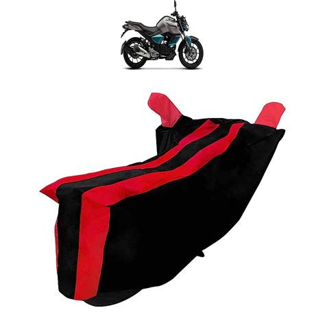 Adroitz Red And Black Bike Body Cover Polyester Fabric2647 Car And Motorbike