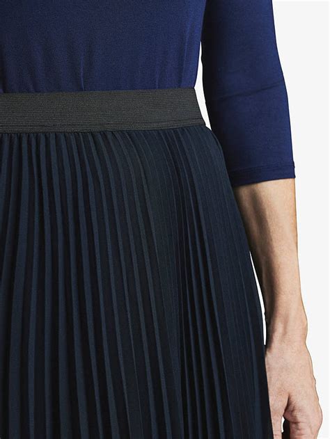 Pure Collection Pleated Midi Skirt Navy At John Lewis And Partners