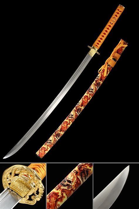Japanese Sword Handmade Full Tang Katana Sword 1065 Carbon Steel With