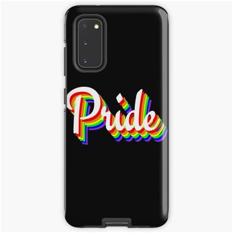 The Pride Samsung Phone Case Is Shown In Black With Rainbow And White