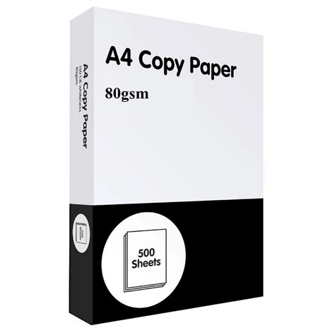 Generic A4 Paper 80gsm Ream 500 Sheets White Junglelk