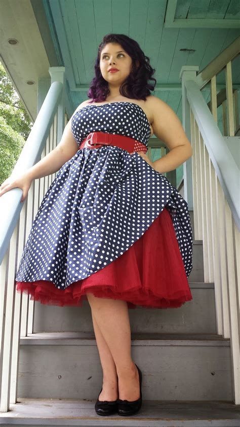 Plus Size Rockabilly Dresses For Less Cute Polka Dot Swing Dress Up