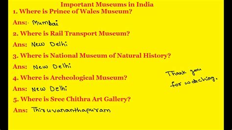 Rrb Exam Details General Knowledge Important Museums In India