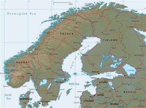 Map Scandinavia Travel Guide Denmark Sweden Iceland