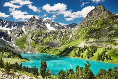 Lake In The Altai Mountains Altai Mountains Altai Republic Blue Sky