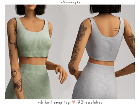 Elliesimple Rib Knit Crop Top The Sims 4 Download Simsdomination