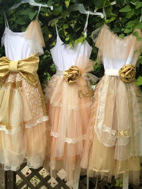 You can even style your best girls in bridesmaid dresses in this hue for your own wedding! Bridesmaid Peach And Gold Shabby Chic Gown Boho Dress, Mix ...