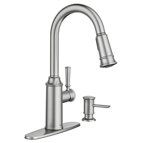 Moen etch faucet has a great feature with a long neck and pulldown nozzle. Types Of Moen Kitchen Faucets