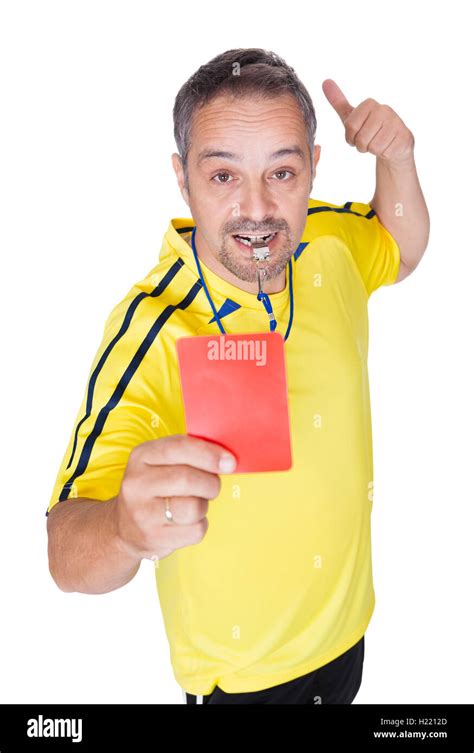 Soccer Referee Showing Red Card Stock Photo Alamy