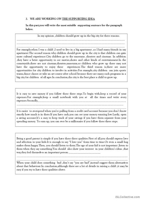 Paragraph Writing Exercise Creative English Esl Worksheets Pdf And Doc