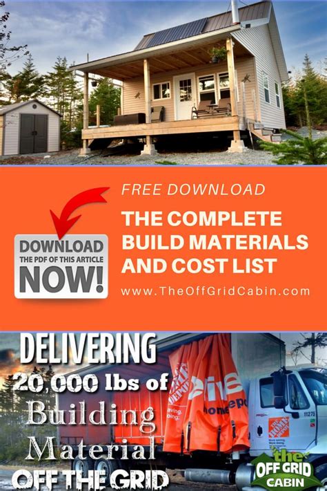 The Off Grid Cabin Complete Materials And Cost List Download Our Pdf