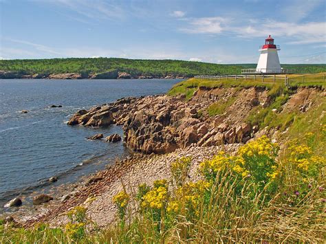 Neils Harbor Lighthouse On Cape Breton Island Nova Scotia Canada