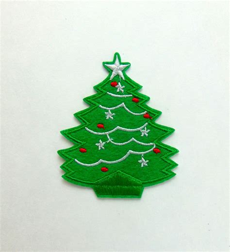 Christmas Tree Iron On Patch Holiday Diy Clothing Iron On Etsy