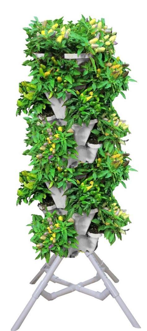 Mr Stacky Vertical Gardening Tower Pots And Stand Tall Tiered