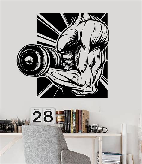 Vinyl Wall Decal Gym Fitness Motivation Bodybuilding Sports Stickers