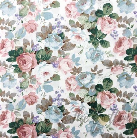 Cabbage Roses Fabric English Roses Fabric Cotton Fabric Etsy