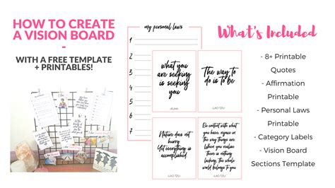 Creating A Vision Board 2020 With Free Vision Board Template