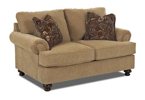 Traditional Loveseat With Rolled Arms By Klaussner Wolf And Gardiner