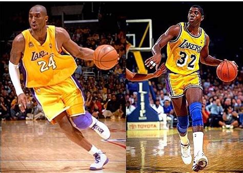 Kobe Bryant And Magic Johnson La Lakers Photo By Nbacarddotnet