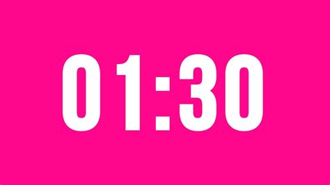 1 Minute 30 Second Countdown Timer No Music With Alarm Clock At The End
