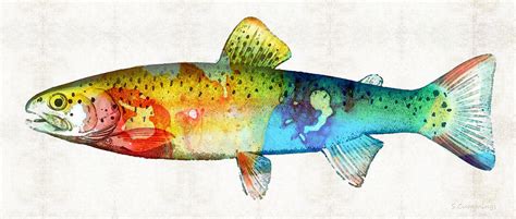 Rainbow Trout Art By Sharon Cummings Painting By Sharon Cummings Pixels