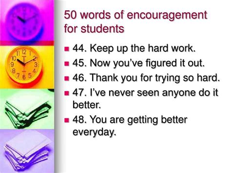 Ppt 50 Ways Of Encouragement For Students Powerpoint Presentation