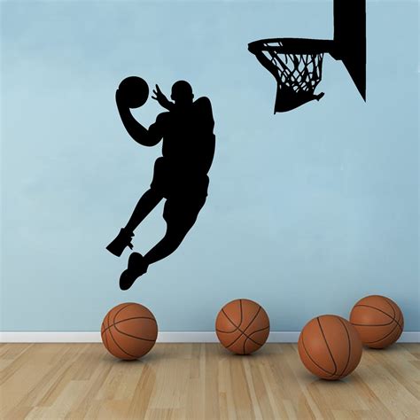 Basketball Wall Sticker Slam Dunk Basketball Player Wall Decal Home