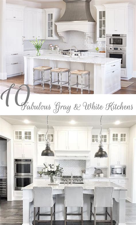 Grey and white kitchen designs can successfully express the individuality of their owner as the color offer so many shades which work with almost any style. 10 Fabulous Gray and White Kitchens - Tuft & Trim