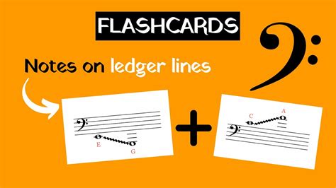 Bass Clef Notes With Ledger Lines Flashcards Youtube