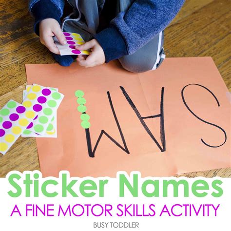 Sticker Names Toddler Activity Busy Toddler