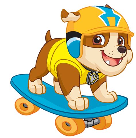 Rubble Play Skate Board Paw Patrol Clipart Png