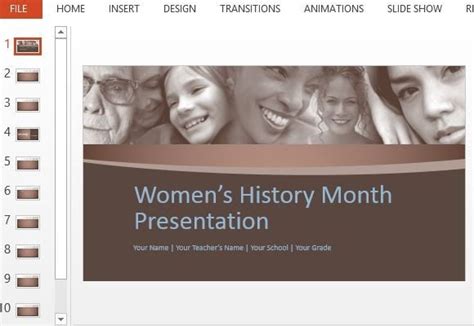 women s history month powerpoint template