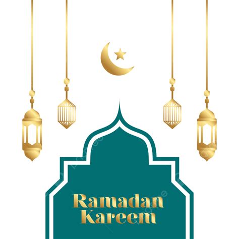 Ramadan Kareem Clipart Vector Green Minimalist Ramadan Kareem Template