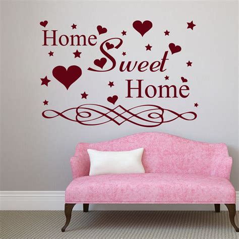 Home sweet home wooden wall sign,shabby chic farmhouse wall decor,decorative hanging sign for home decor. Wall Decals Quotes Home Sweet Home Heart Decal Living Room ...