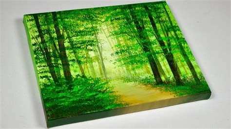 Green Forest Painting Forest Painting Acrylic Landscape Painting