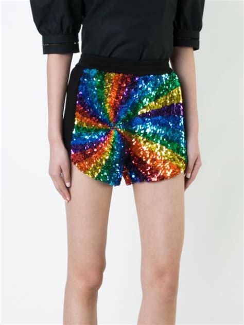 Manish Arora Rainbow Sequin Shorts Modesens
