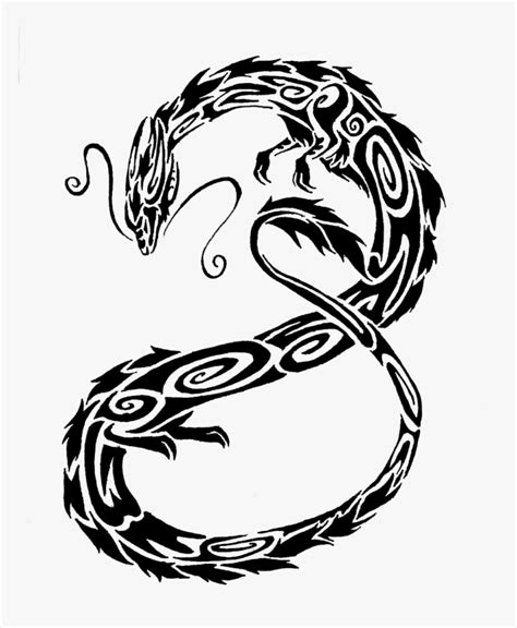 Tribal Asian Dragon Tattoo Design Photo Drawn Chinese Dragon Tattoo